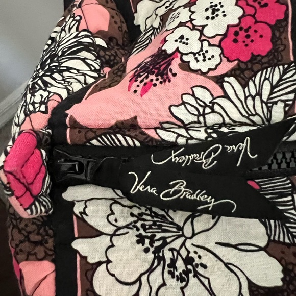 Vera Bradley Pink and Black Travel Bag with Quilted Floral Design - Picture 3 of 8